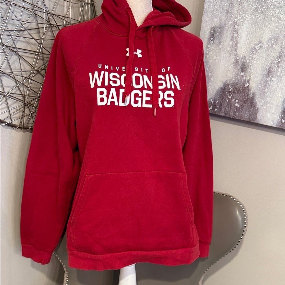 Under Armour Wisconsin Badgers Red Pullover Hoodie